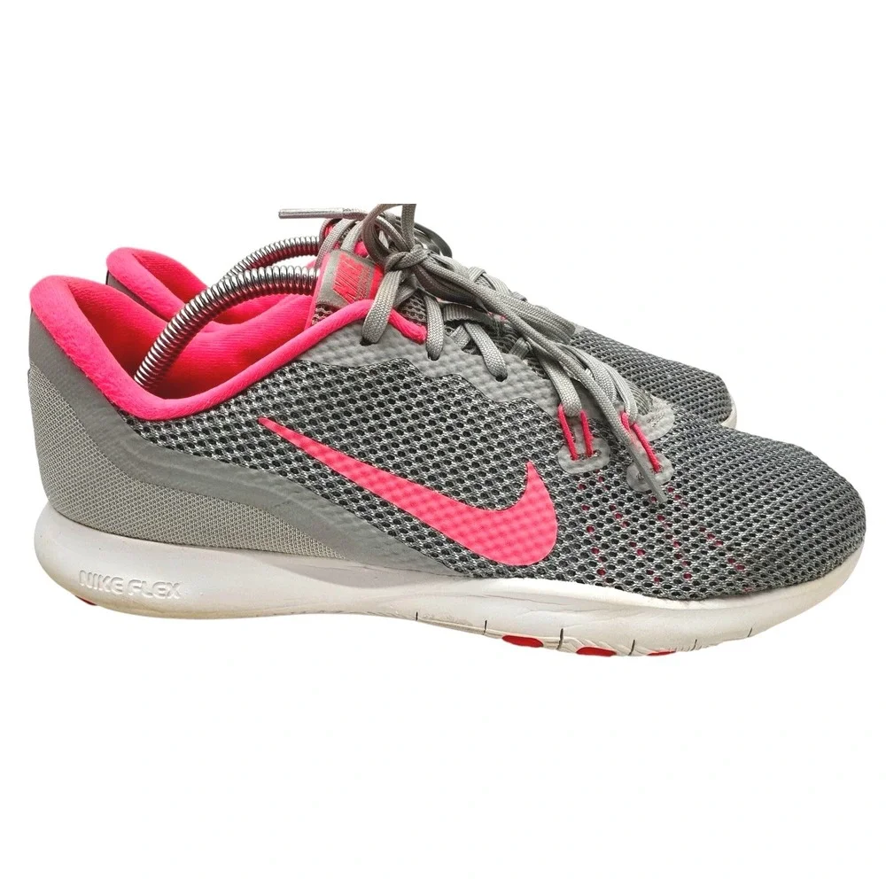 Nike Flex Trainer TR 7 898479-006 Gray‎ Pink Womens Running  Sneakers Sz 11.5